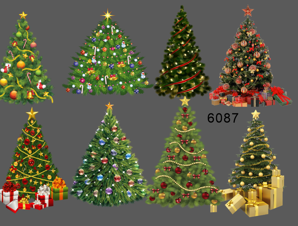 8 mẫu CÂY THÔNG NOEL file ảnh tách nền PNG