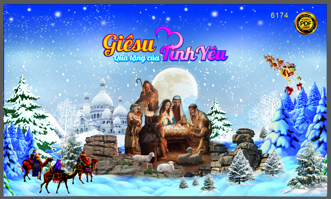Backdrop Giáng sinh Giêsu quà tặng của tình yêu #20