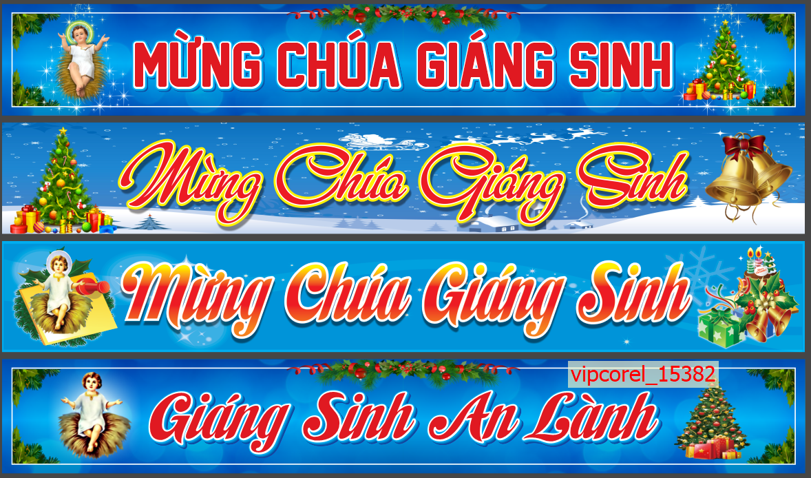 Băng rôn mừng chúa giáng sinh file corel