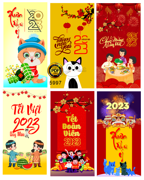Bao lì xì chúc mừng năm mới 2023 #3 file corel