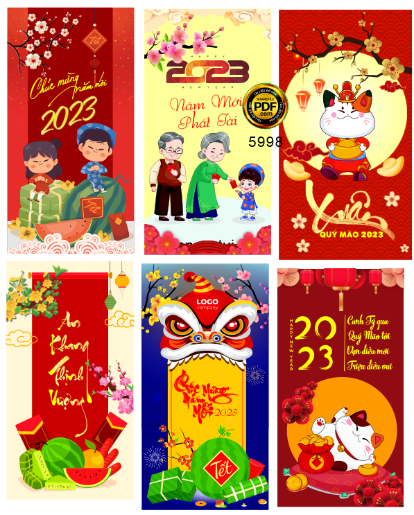 Bao lì xì chúc mừng năm mới 2023 #4 file corel
