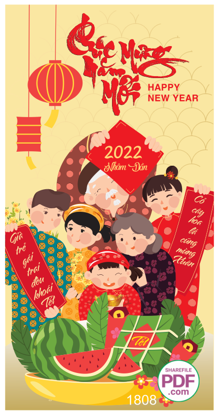 Bao lì xì chúc mừng năm mới 2022 file PDF & CDRfec
