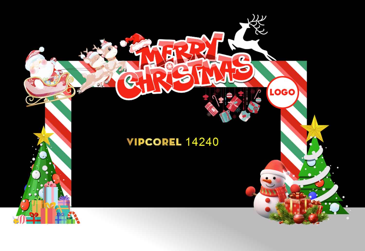 Market trang trí cổng Giáng Sinh 2025 file corel