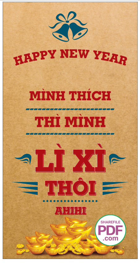 Bao lì xì Mình thích thì mình lì xì thôi ahihi file PDF & CDR