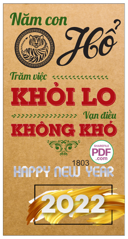 Năm con Hổ – Trăm việc khỏi lo – vạn điều không khó file PDF & CDR
