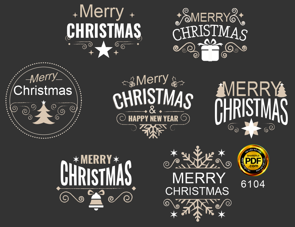 Nhãn giáng sinh – Merry Christmas vector file corel