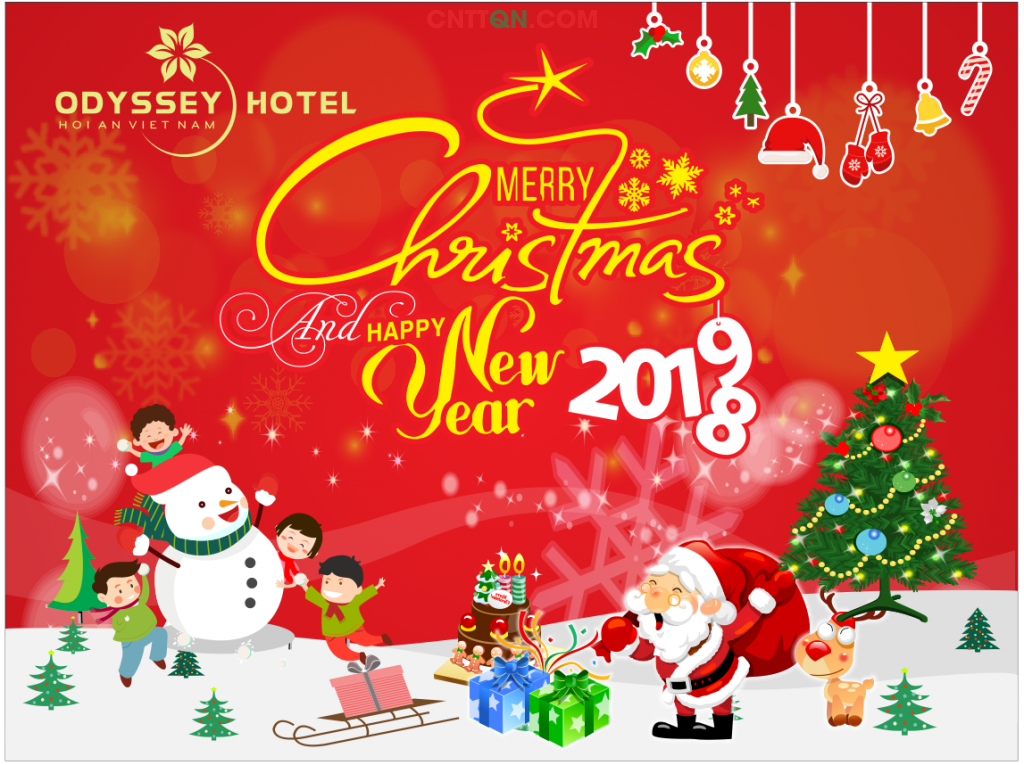 Phông Merry Christmas And Happy New Year 2019