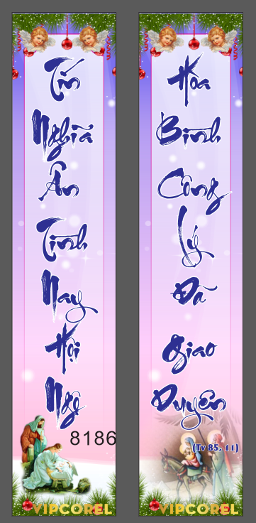 Phướn thả câu đối giáng sinh file vector corel