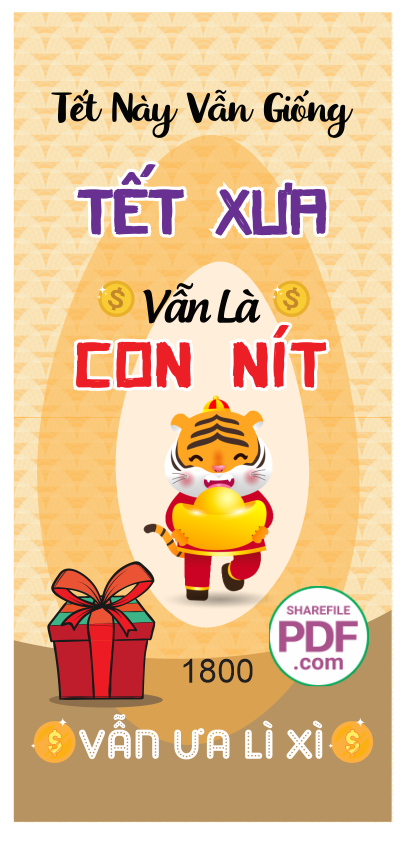 Bao lì xì Tết này vẫn giống tết xưa – vẫn là con nít vẫn ưa lì xì file PDF & CDR