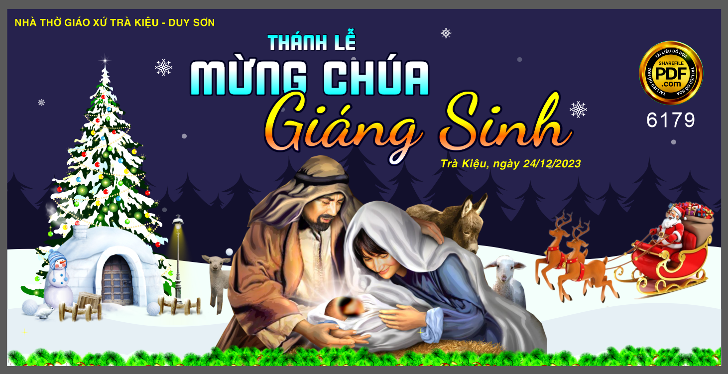 Backdrop nhà thờ giáo xứ tổ chức lễ giáng sinh #24
