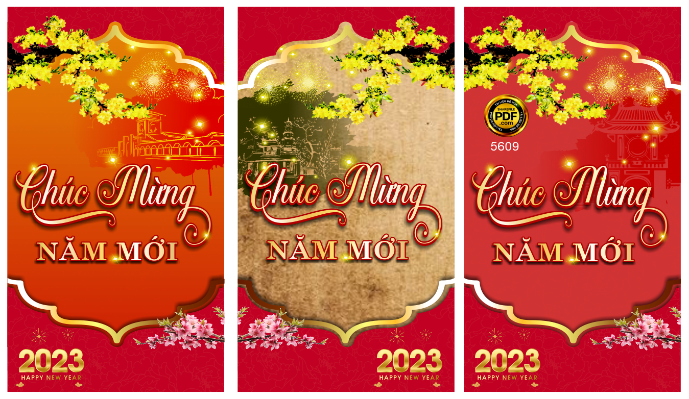 Market Thiệp lì xì chúc mừng năm mới 2023 file corel