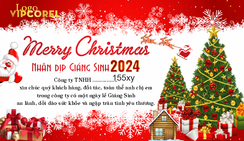 Thiệp chúc mừng Merry Christmas 2025 vector