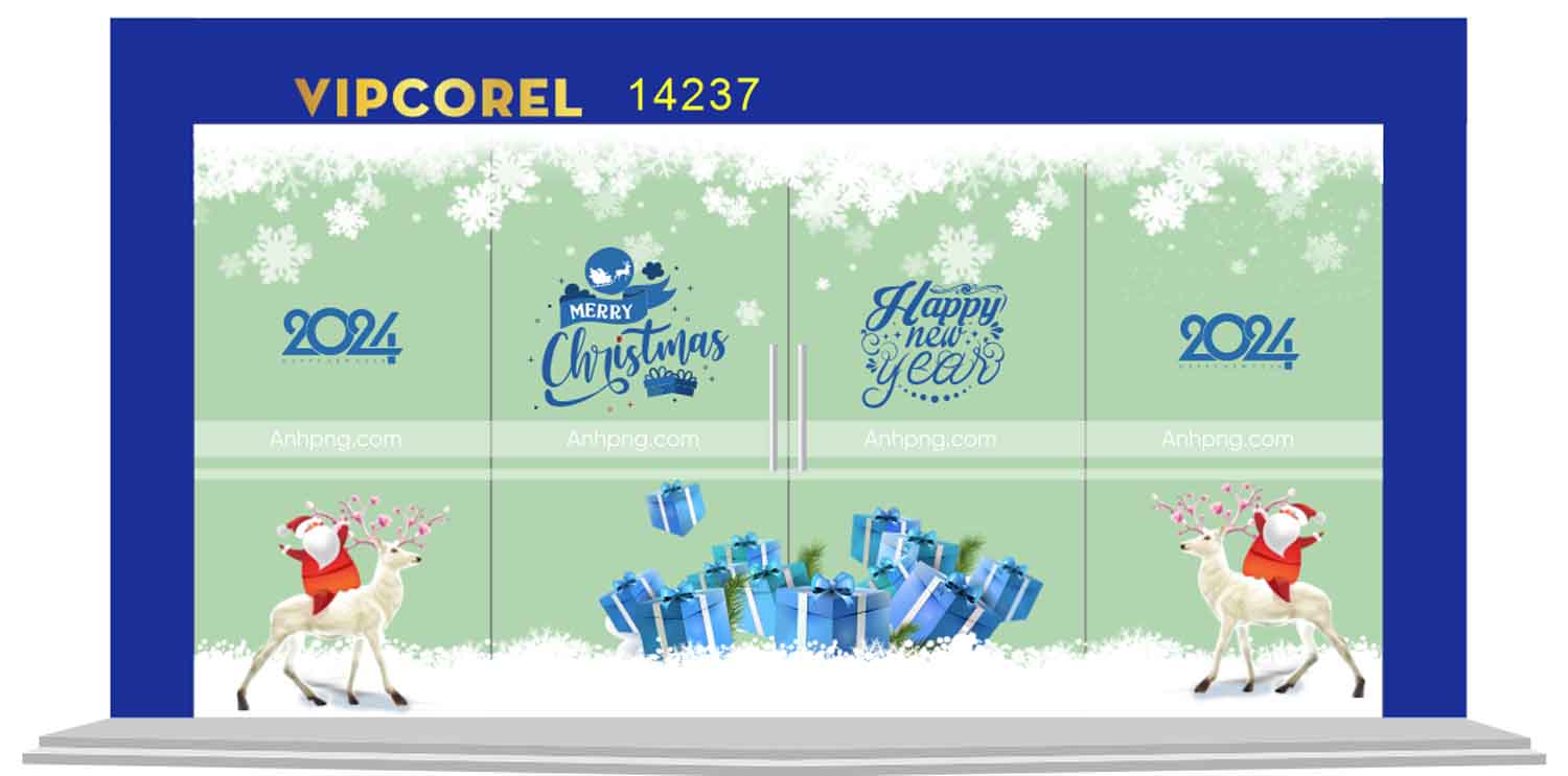 Market trang trí cửa kính Giáng Sinh 2025 file corel #2