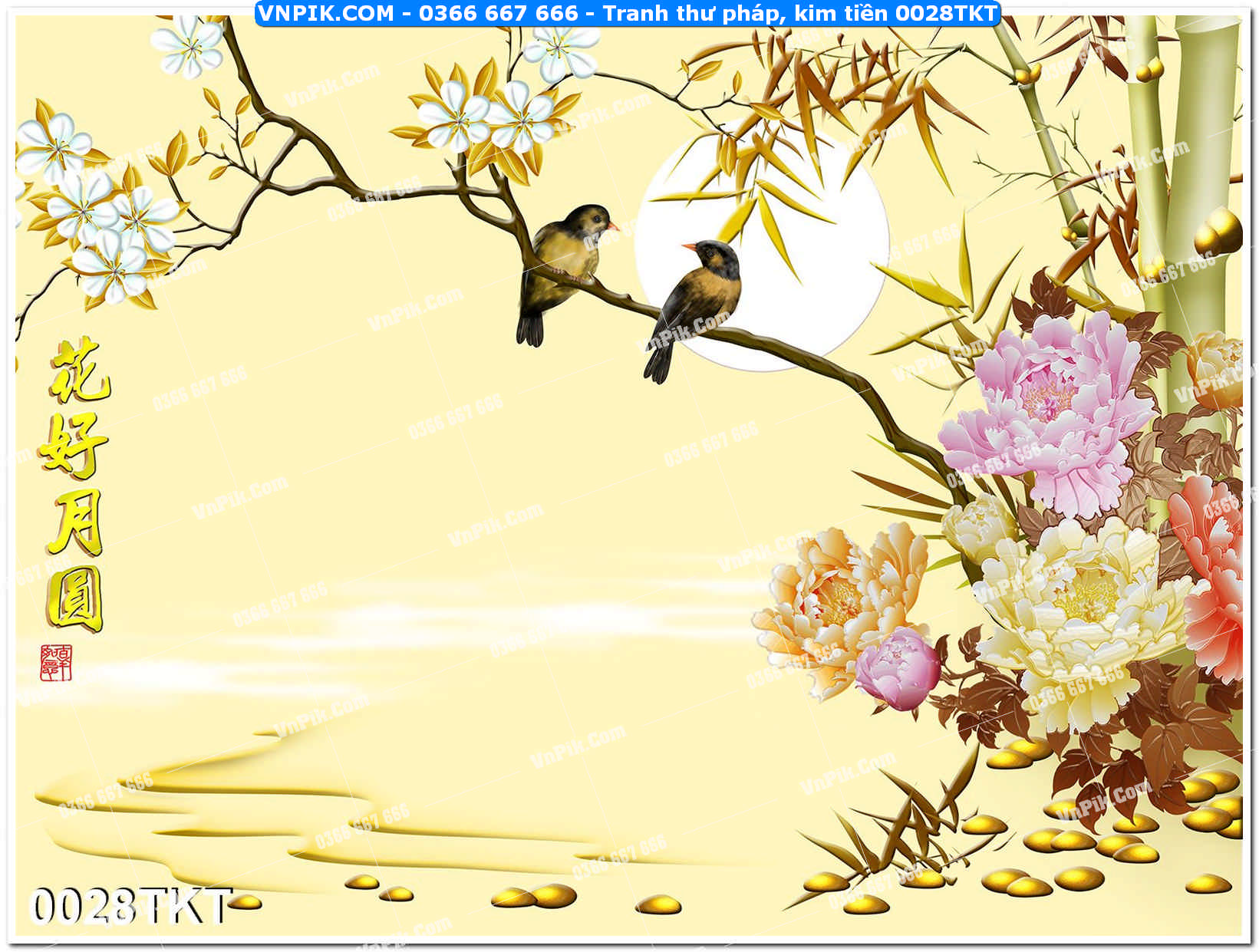 Tranh Thư Pháp – Kim Tiền 0028TKT