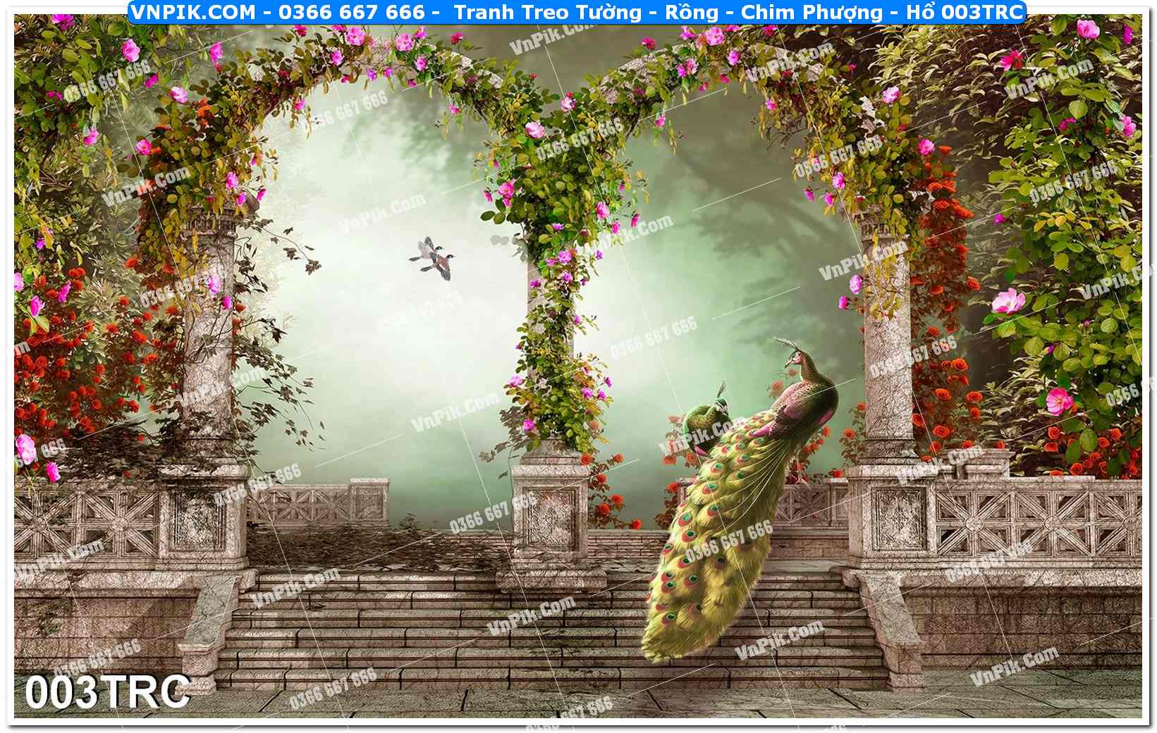 Tranh Treo Tường – Rồng – Chim Phượng – Hổ 003TRC