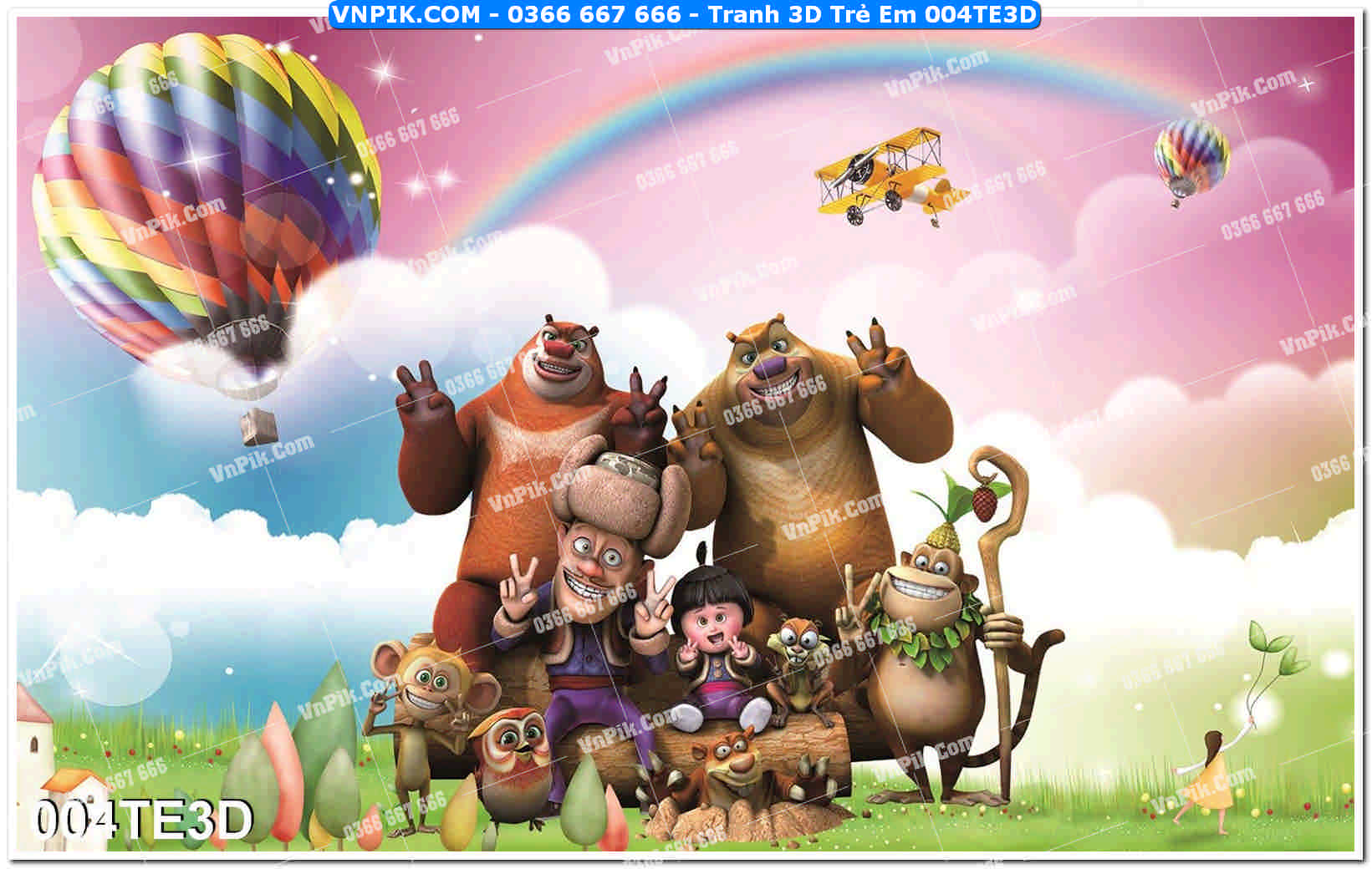 Tranh 3D Trẻ Em 004TE3D