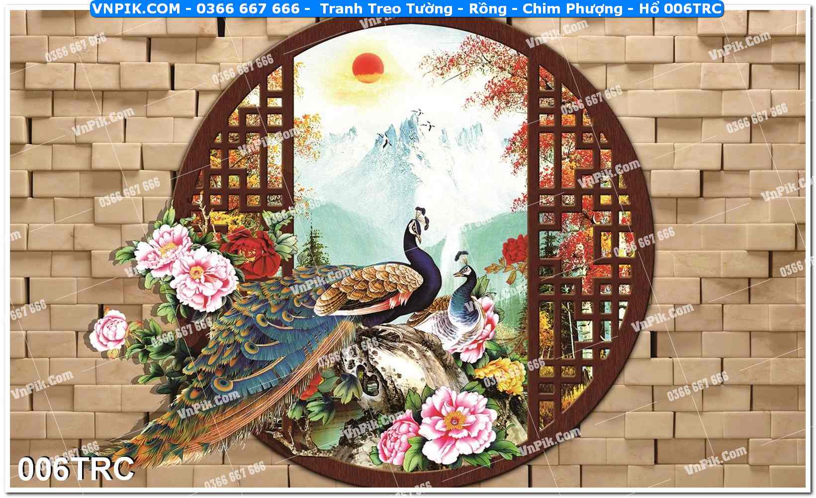 Tranh Treo Tường – Rồng – Chim Phượng – Hổ 006TRC