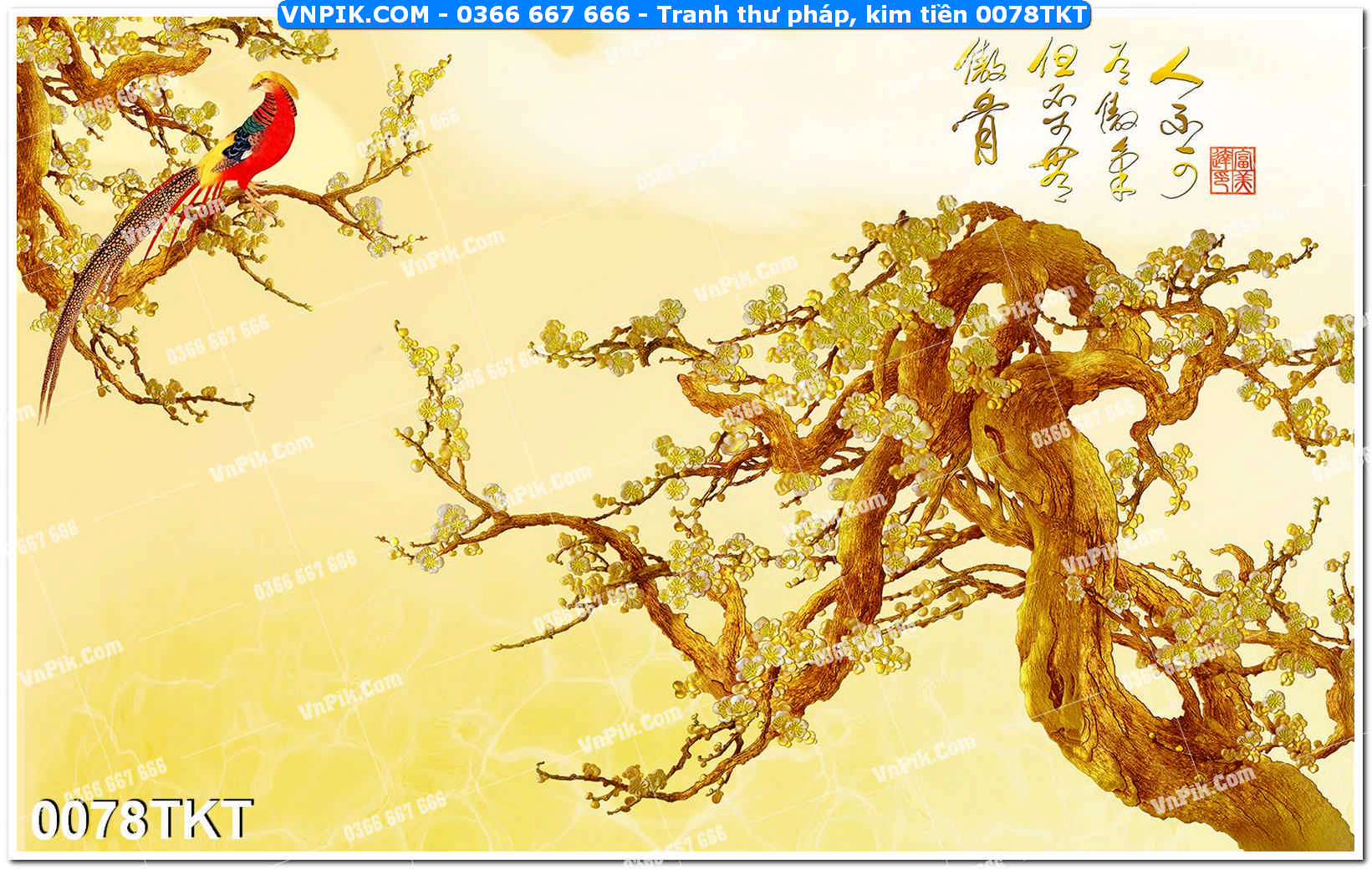 Tranh Thư Pháp – Kim Tiền 0078TKT