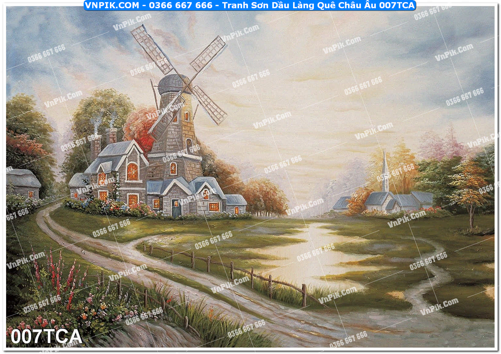 Tranh Sơn Dầu Làng Quê Châu Âu (007TCA)