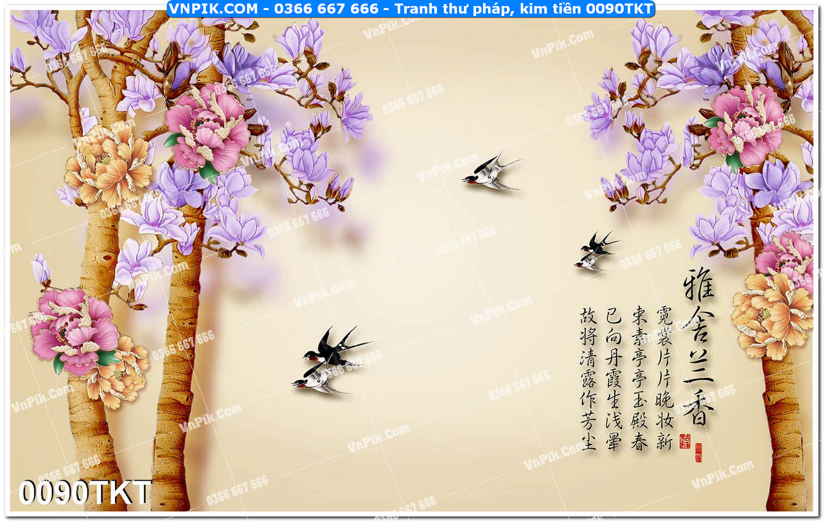 Tranh Thư Pháp – Kim Tiền 0090TKT