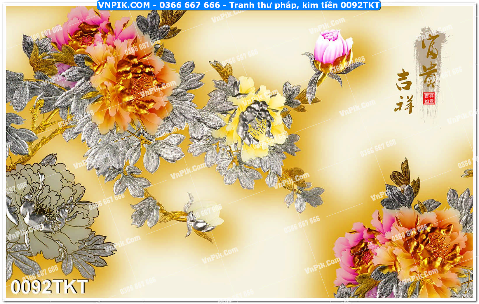 Tranh Thư Pháp – Kim Tiền 0092TKT