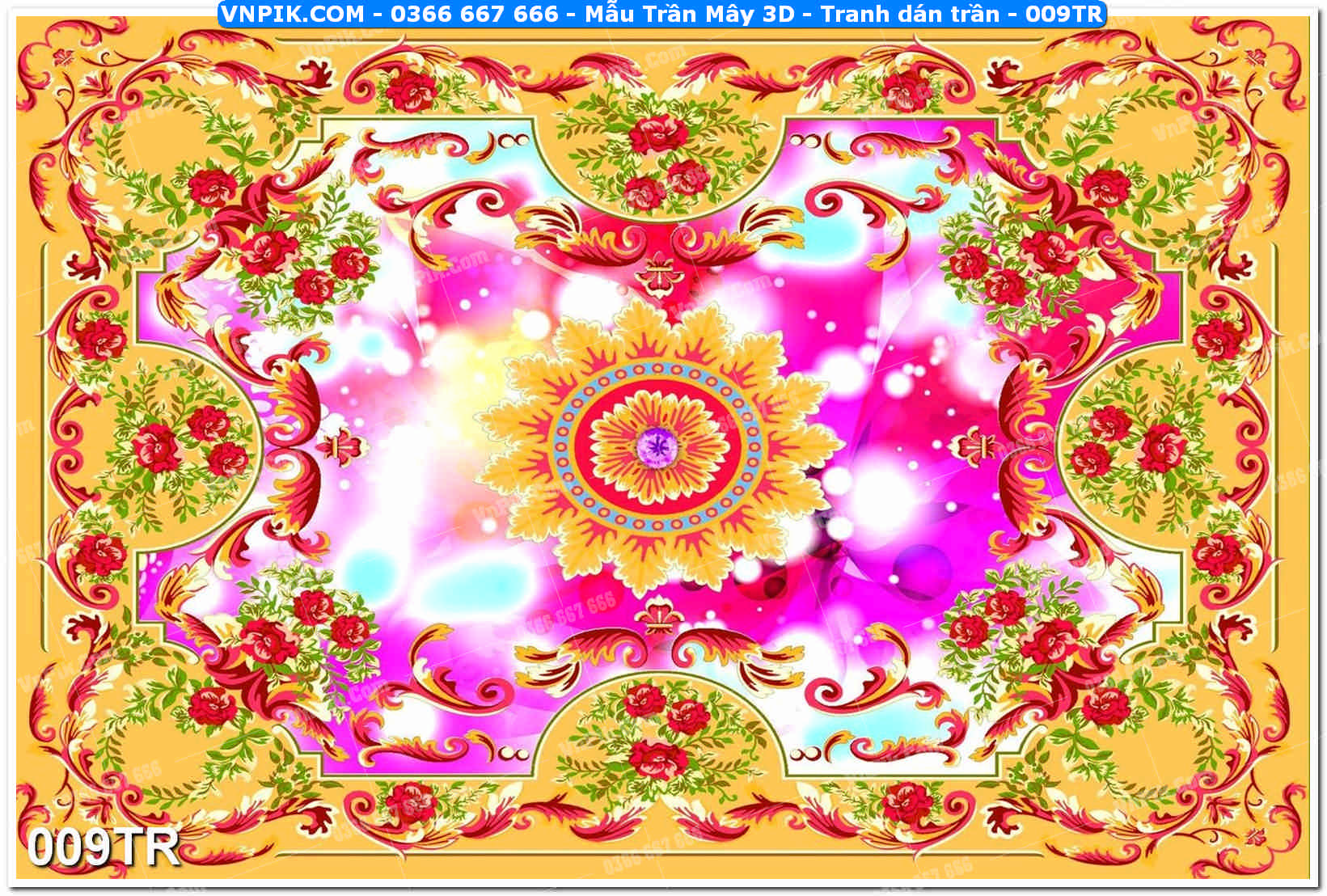 Mẫu Trần Mây 3D – Tranh dán trần 009TR
