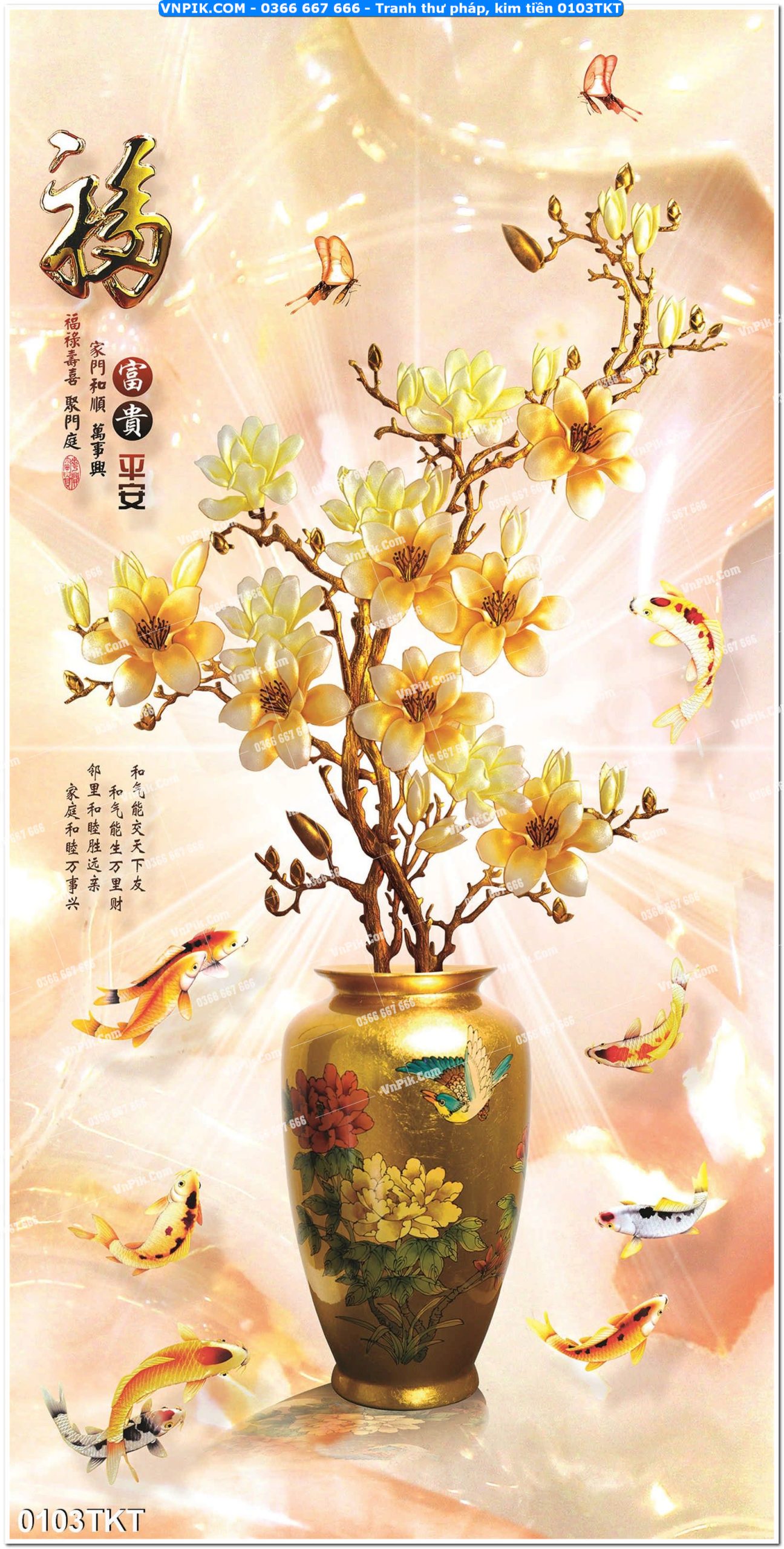 Tranh Thư Pháp – Kim Tiền 0103TKT