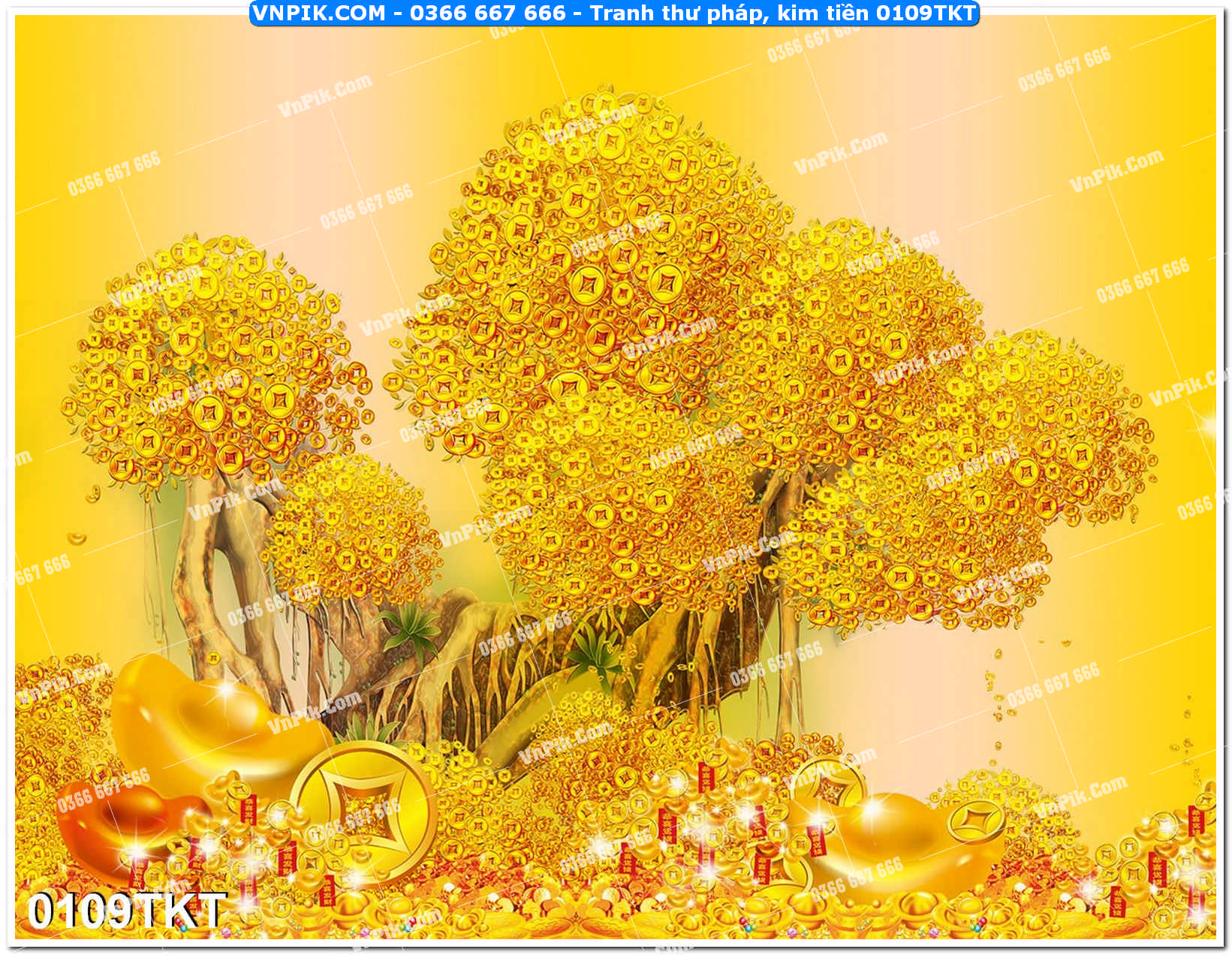 Tranh Thư Pháp – Kim Tiền 0109TKT