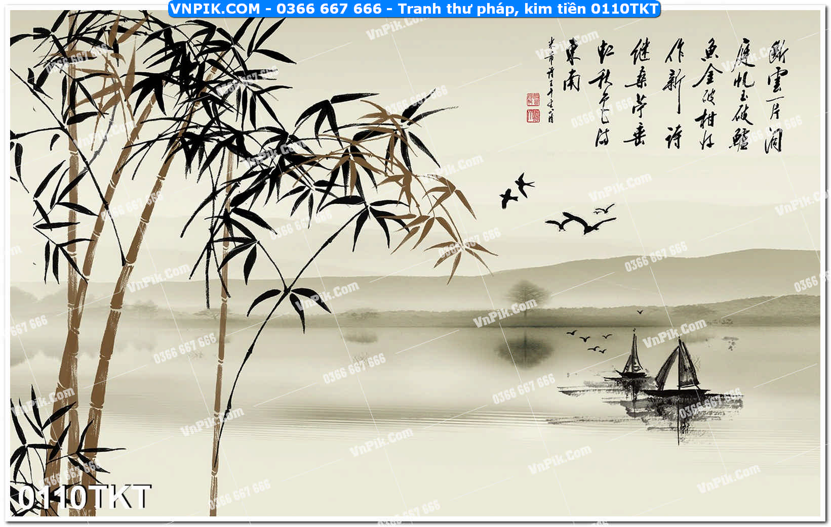 Tranh Thư Pháp – Kim Tiền 0110TKT