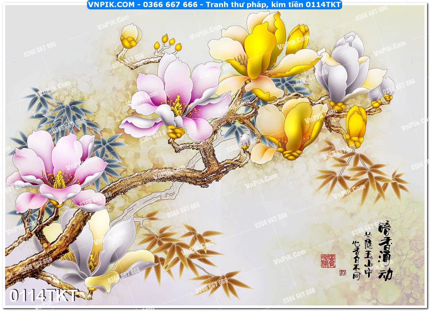 Tranh Thư Pháp – Kim Tiền 0114TKT