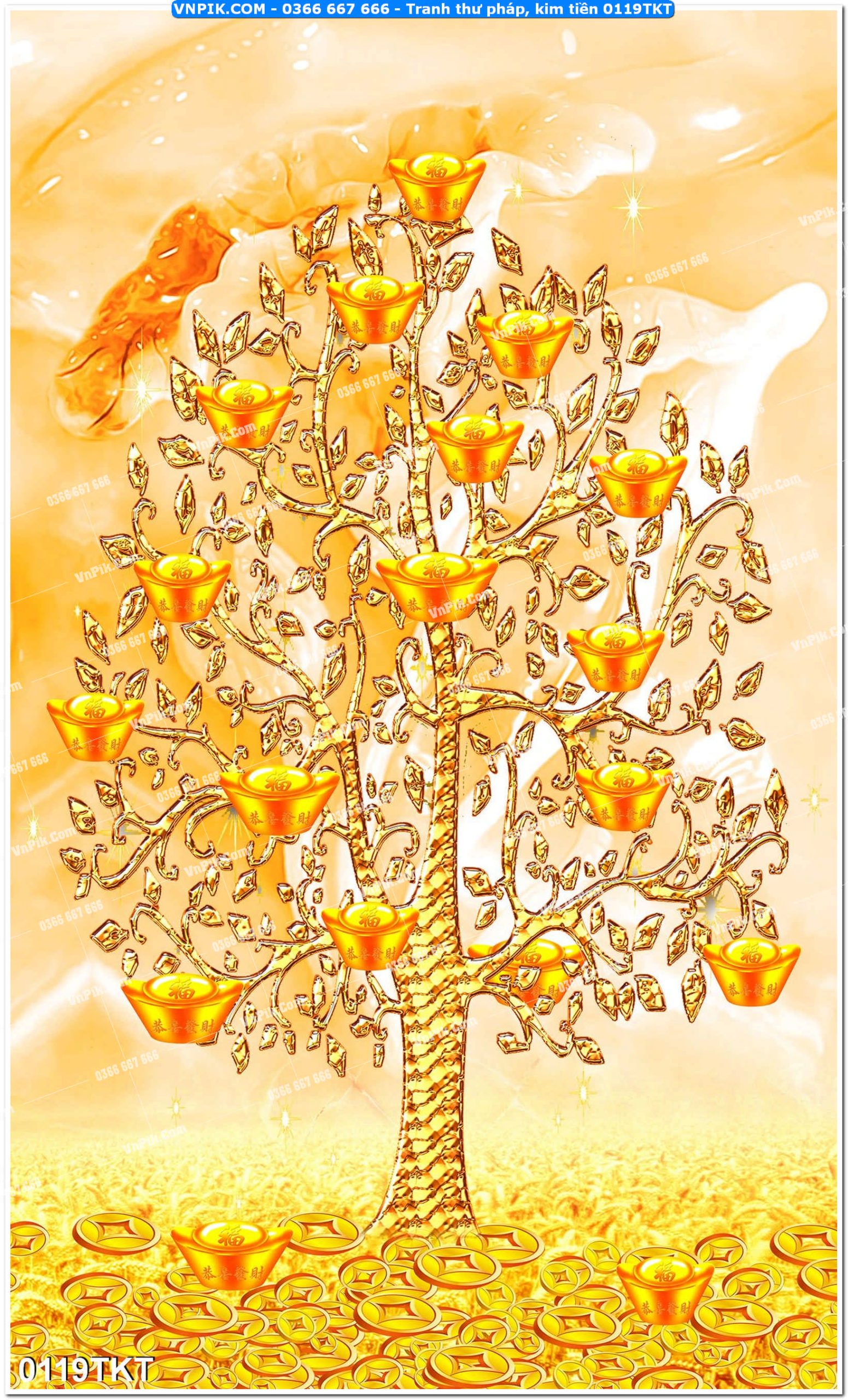 Tranh Thư Pháp – Kim Tiền 0119TKT