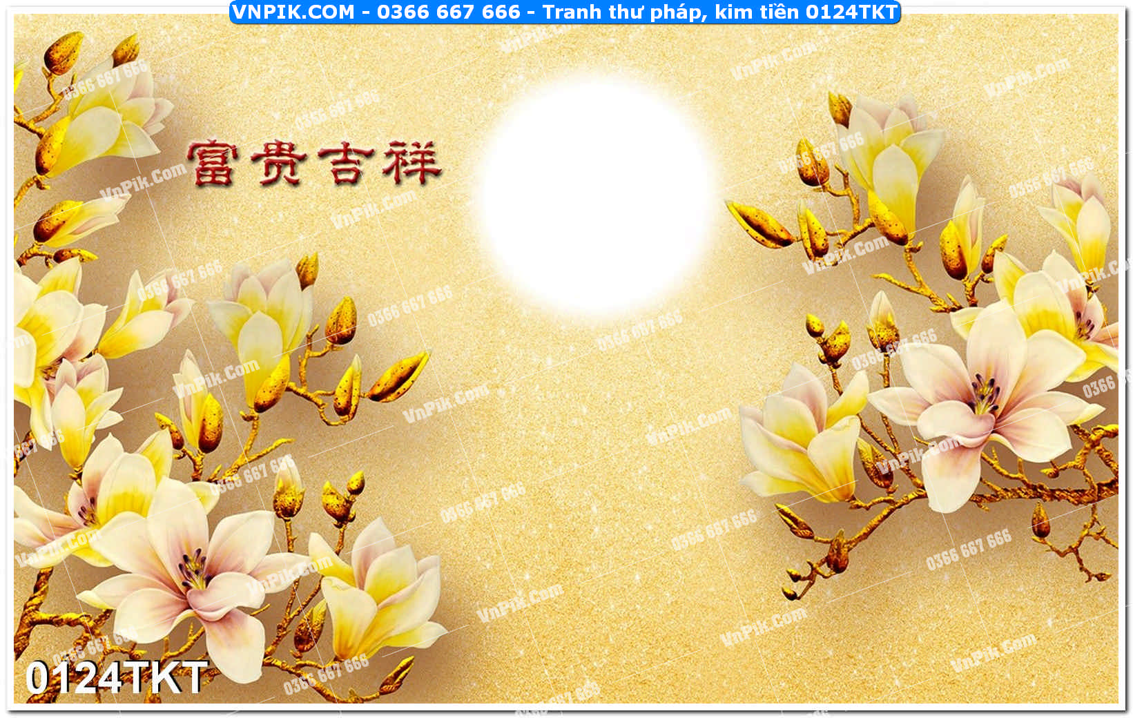 Tranh Thư Pháp – Kim Tiền 0124TKT