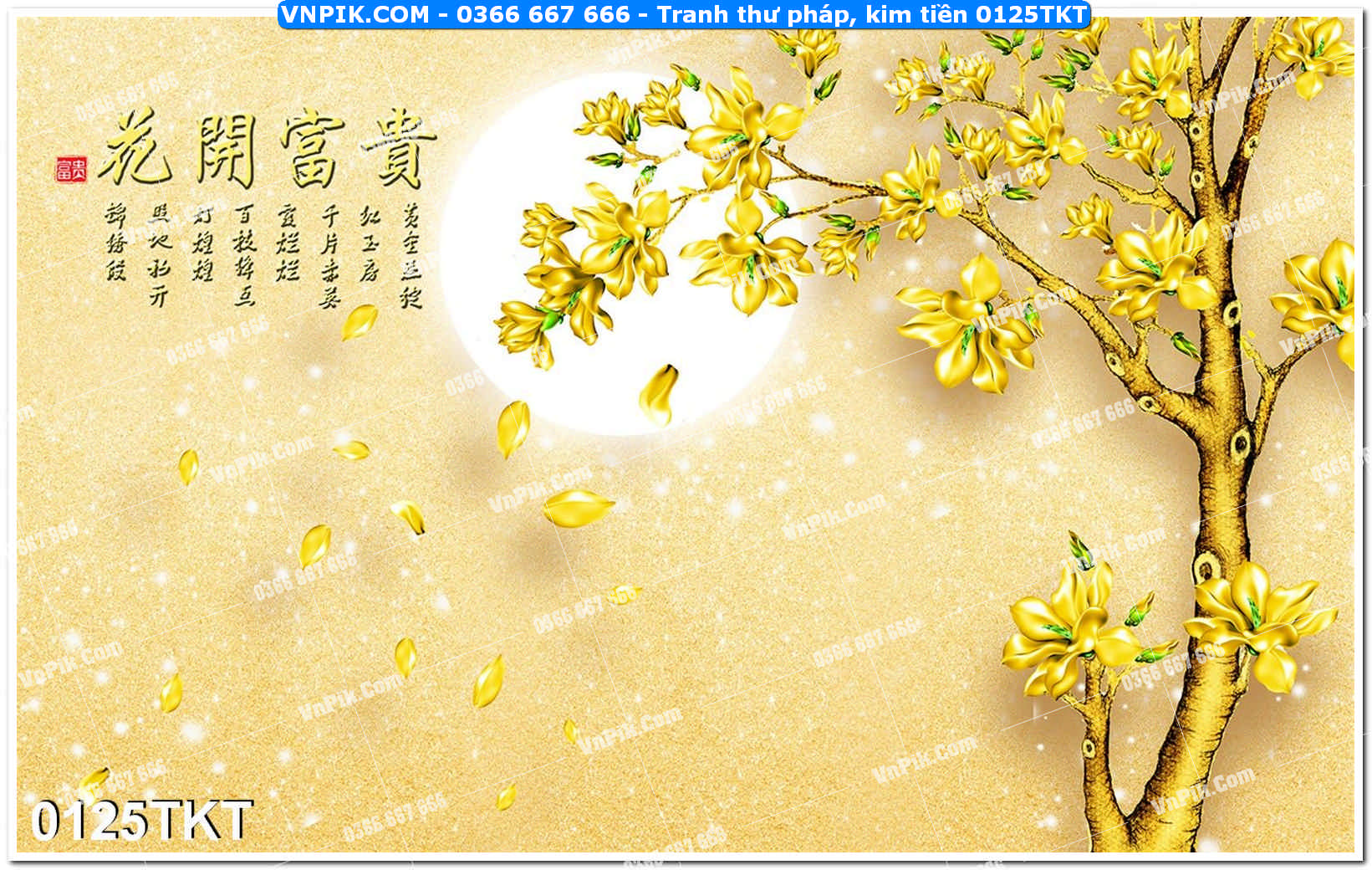 Tranh Thư Pháp – Kim Tiền 0125TKT