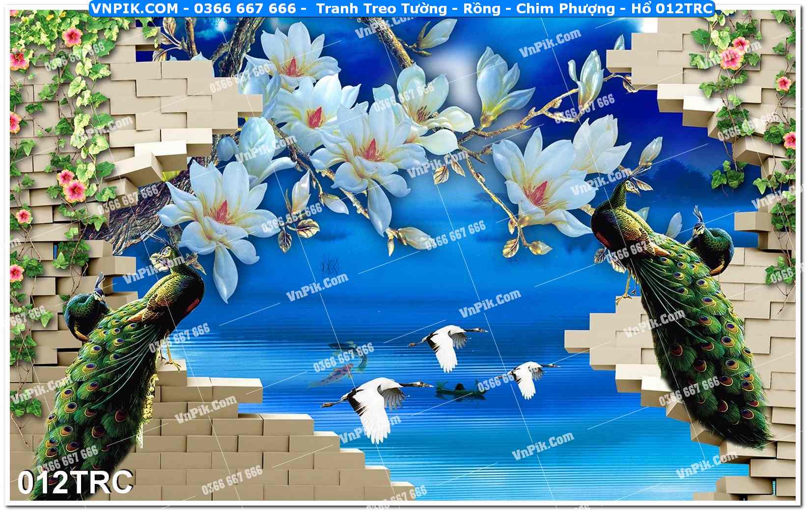 Tranh Treo Tường – Rồng – Chim Phượng – Hổ 012TRC