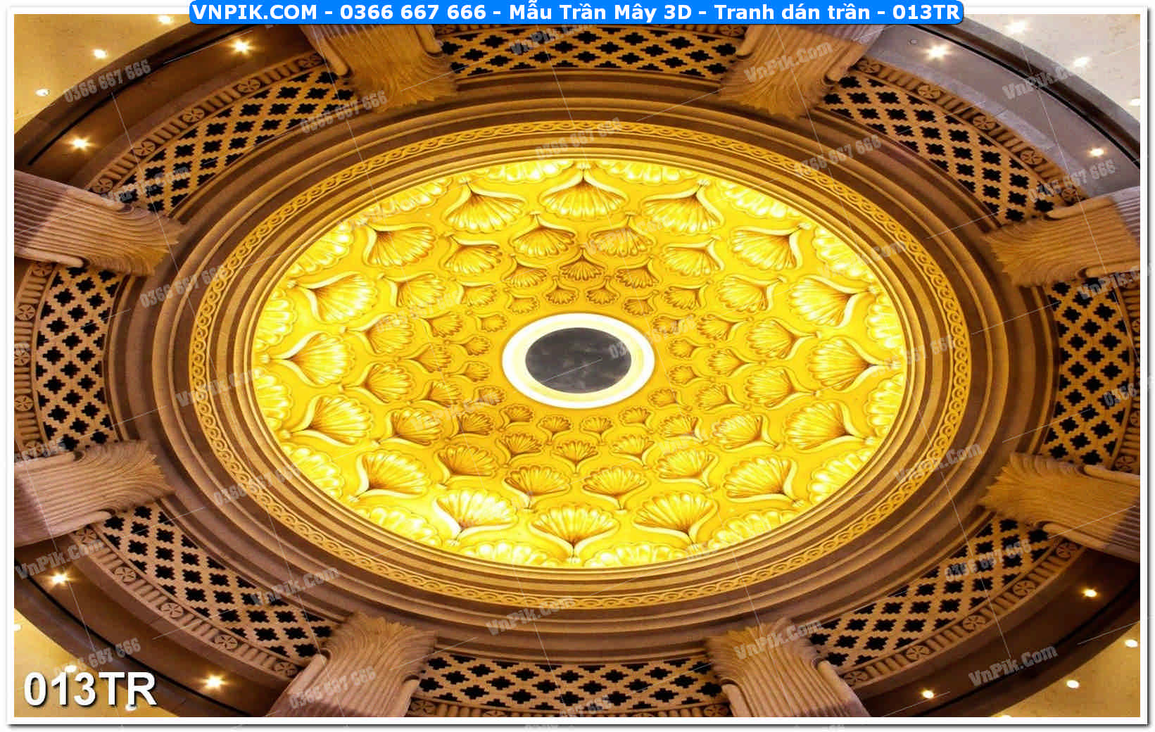 Mẫu Trần Mây 3D – Tranh dán trần 013TR
