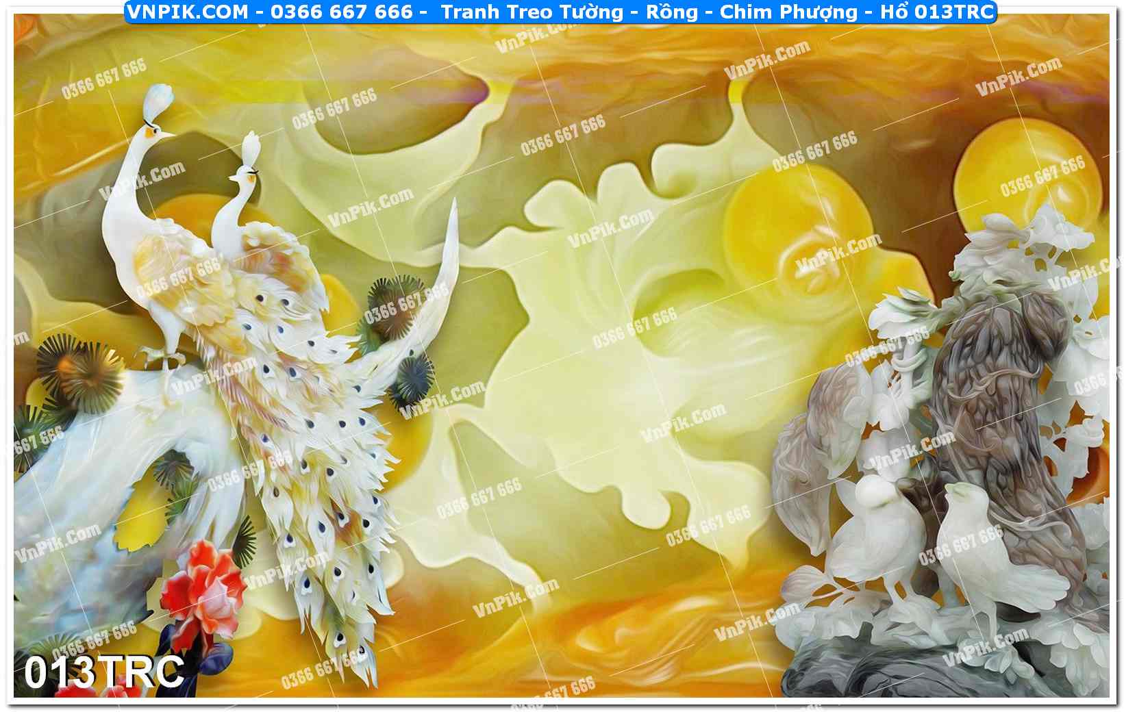 Tranh Treo Tường – Rồng – Chim Phượng – Hổ 013TRC