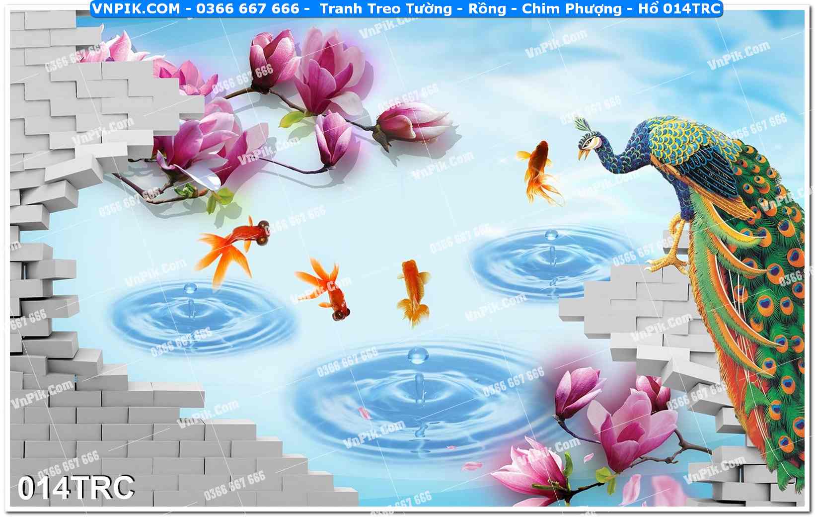 Tranh Treo Tường – Rồng – Chim Phượng – Hổ 014TRC