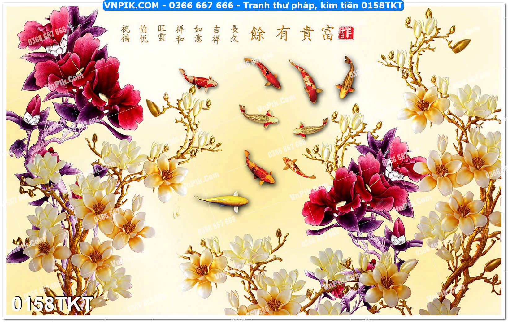 Tranh Thư Pháp – Kim Tiền 0158TKT