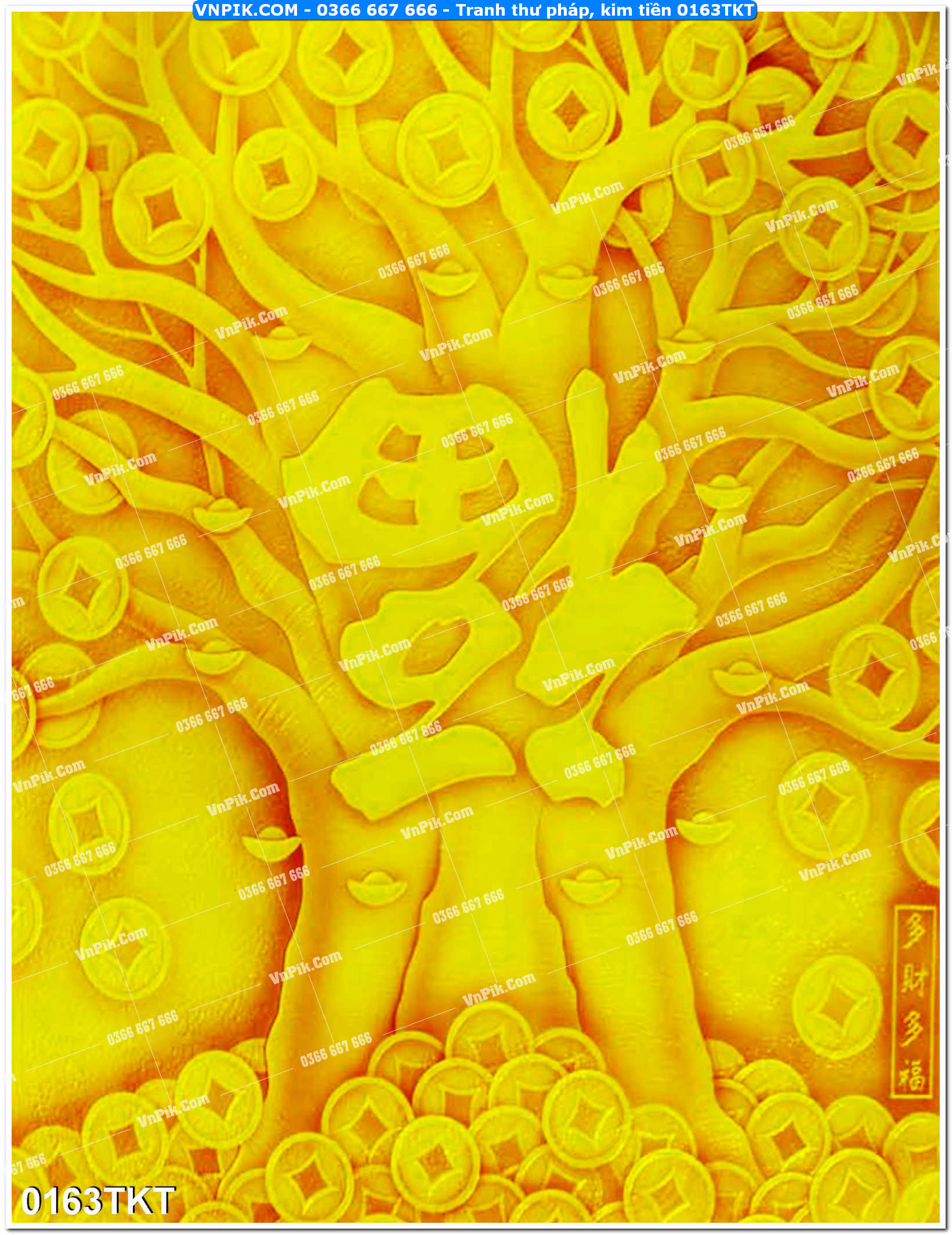 Tranh Thư Pháp – Kim Tiền 0163TKT