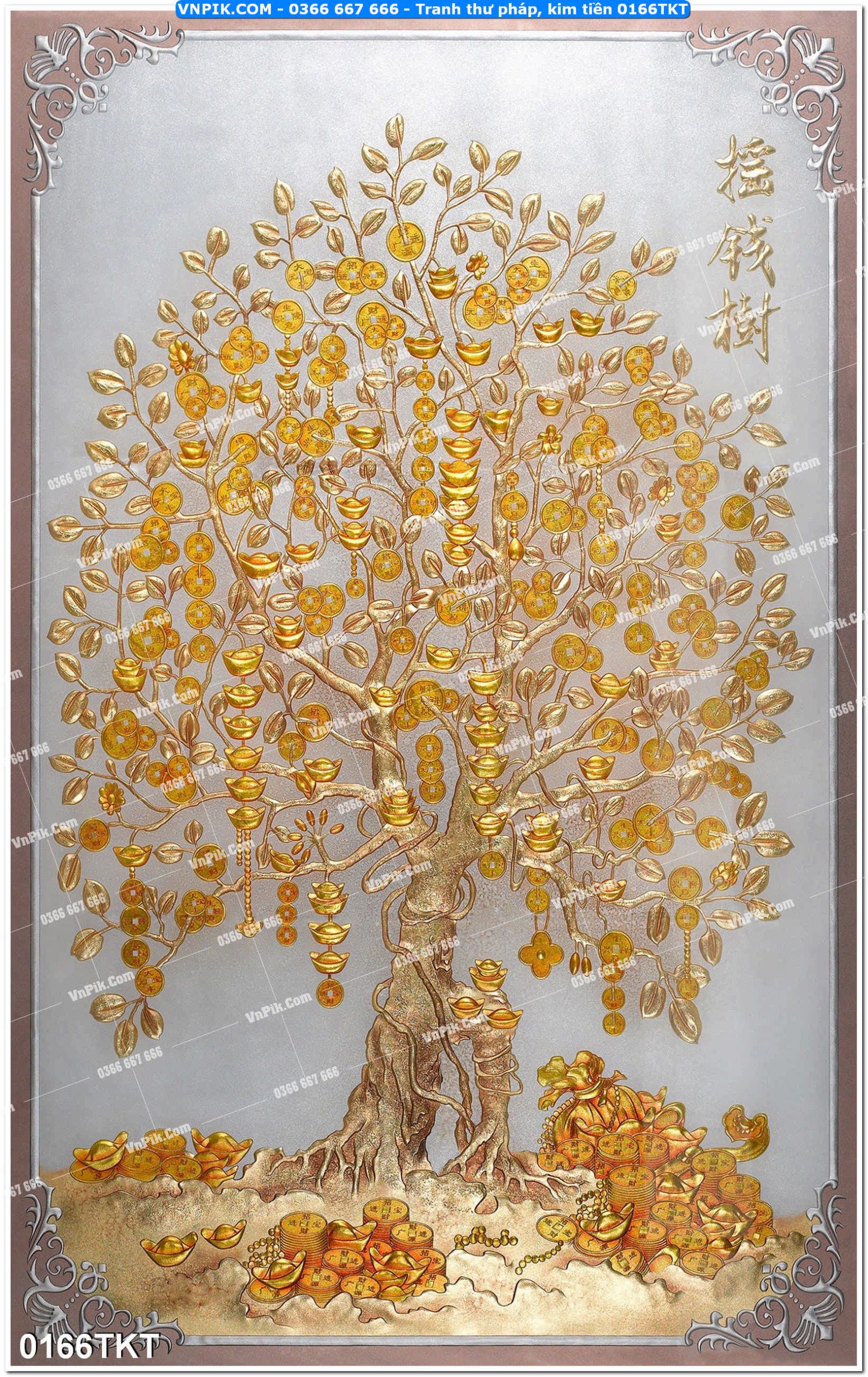Tranh Thư Pháp – Kim Tiền 0166TKT