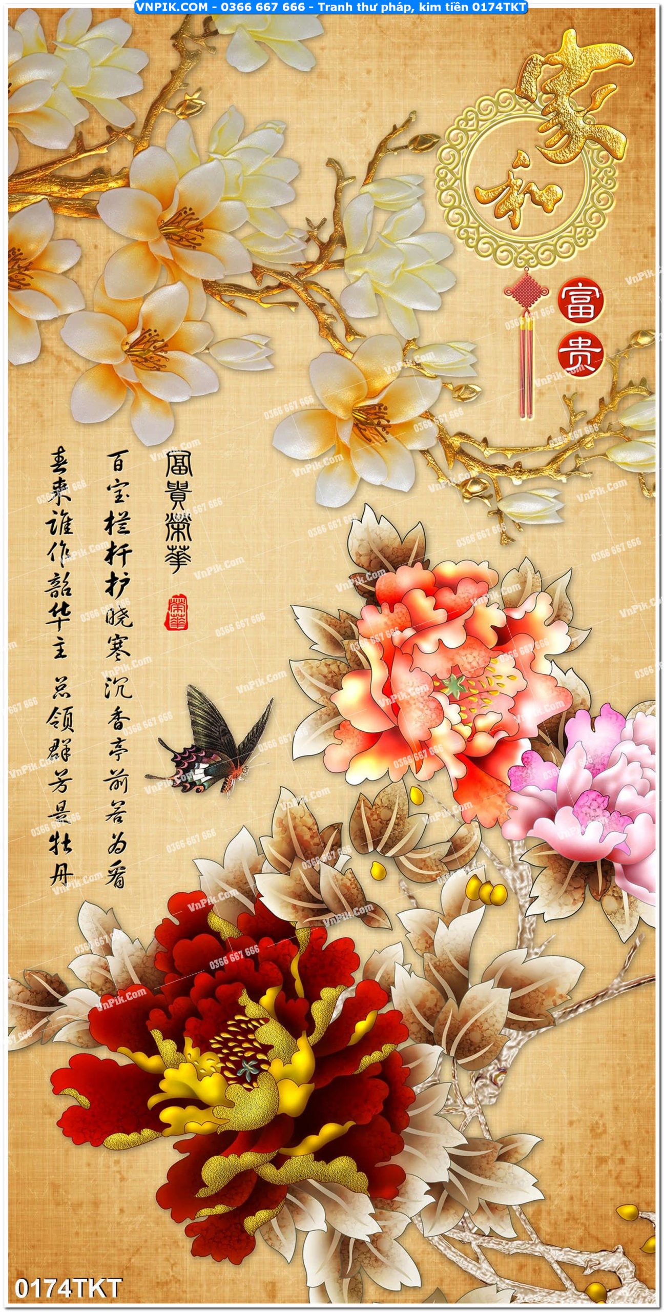 Tranh Thư Pháp – Kim Tiền 0174TKT