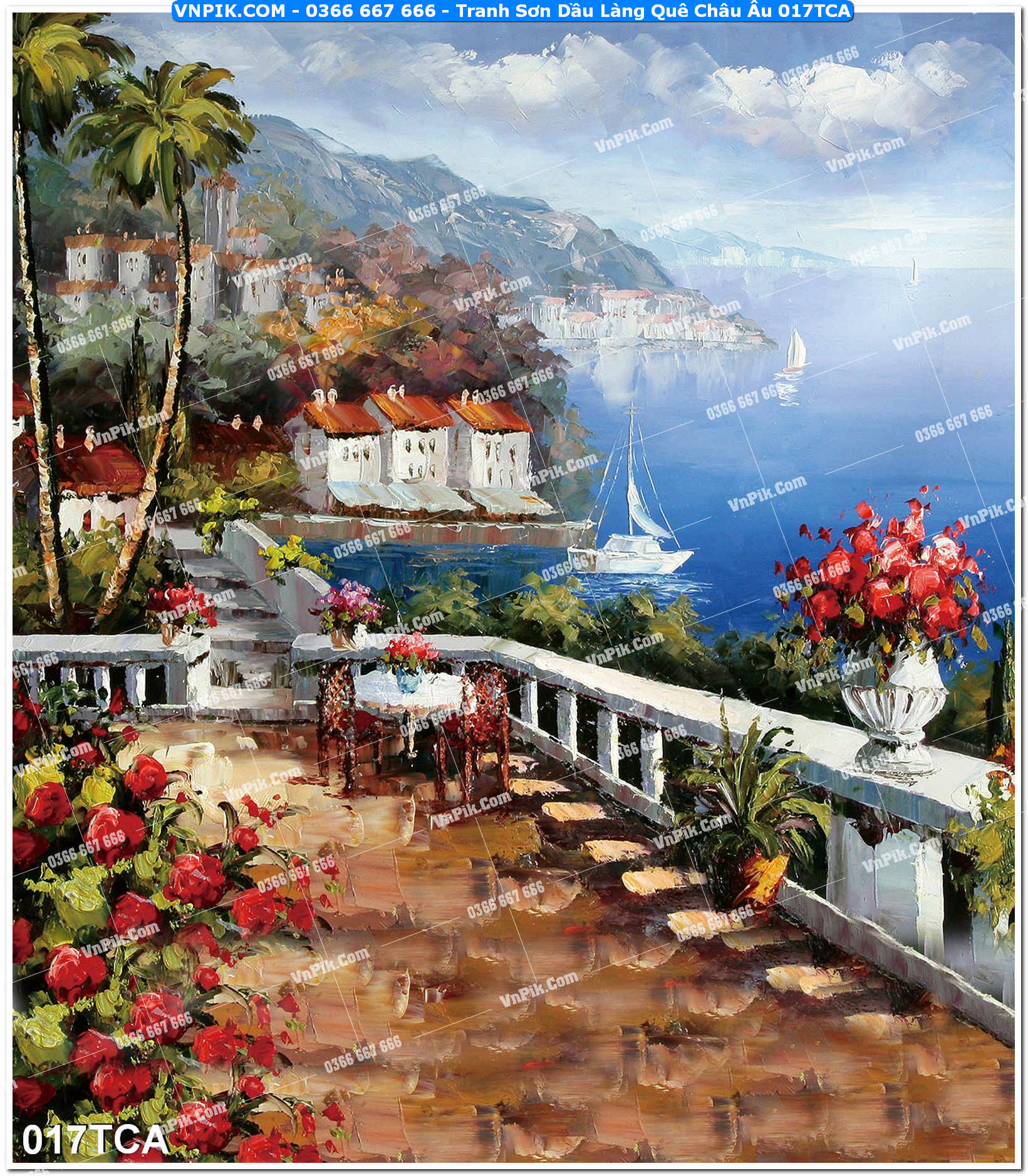 Tranh Sơn Dầu Làng Quê Châu Âu (017TCA)
