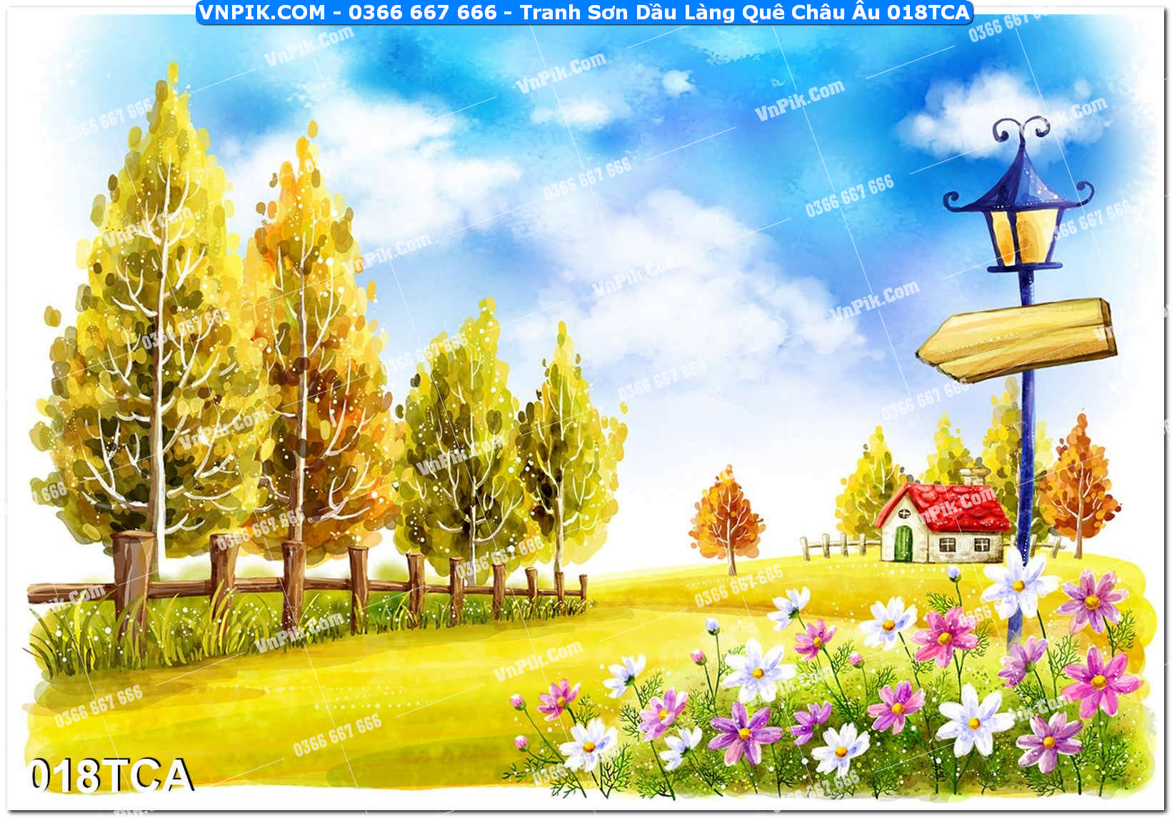 Tranh Sơn Dầu Làng Quê Châu Âu (018TCA)