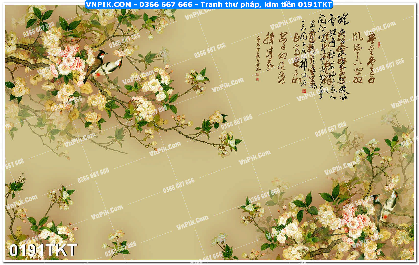 Tranh Thư Pháp – Kim Tiền 0191TKT