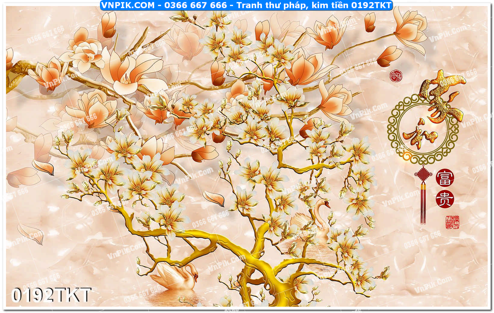 Tranh Thư Pháp – Kim Tiền 0192TKT