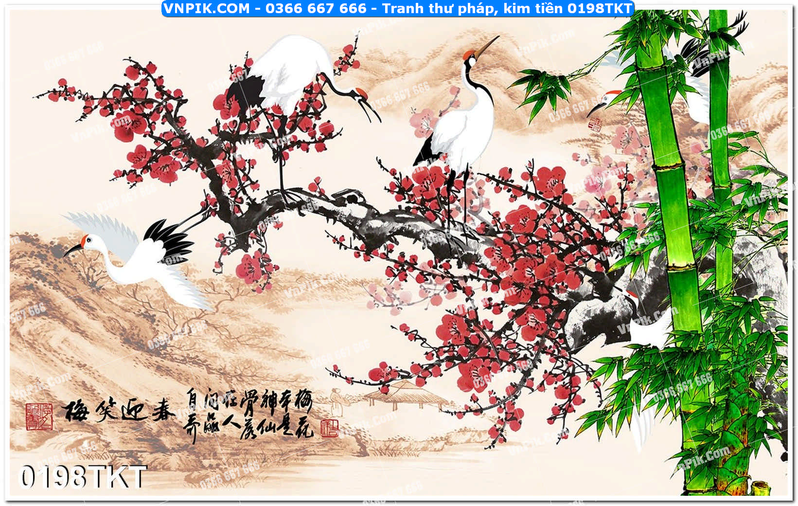 Tranh Thư Pháp – Kim Tiền 0198TKT