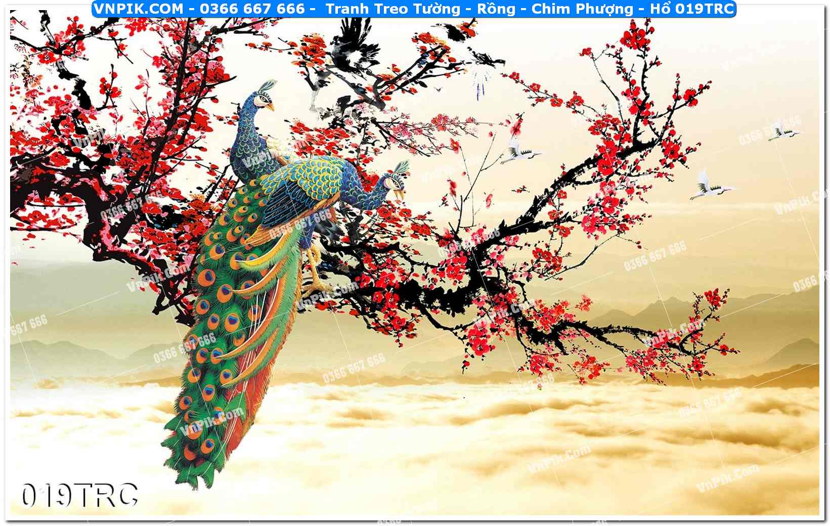 Tranh Treo Tường – Rồng – Chim Phượng – Hổ 019TRC