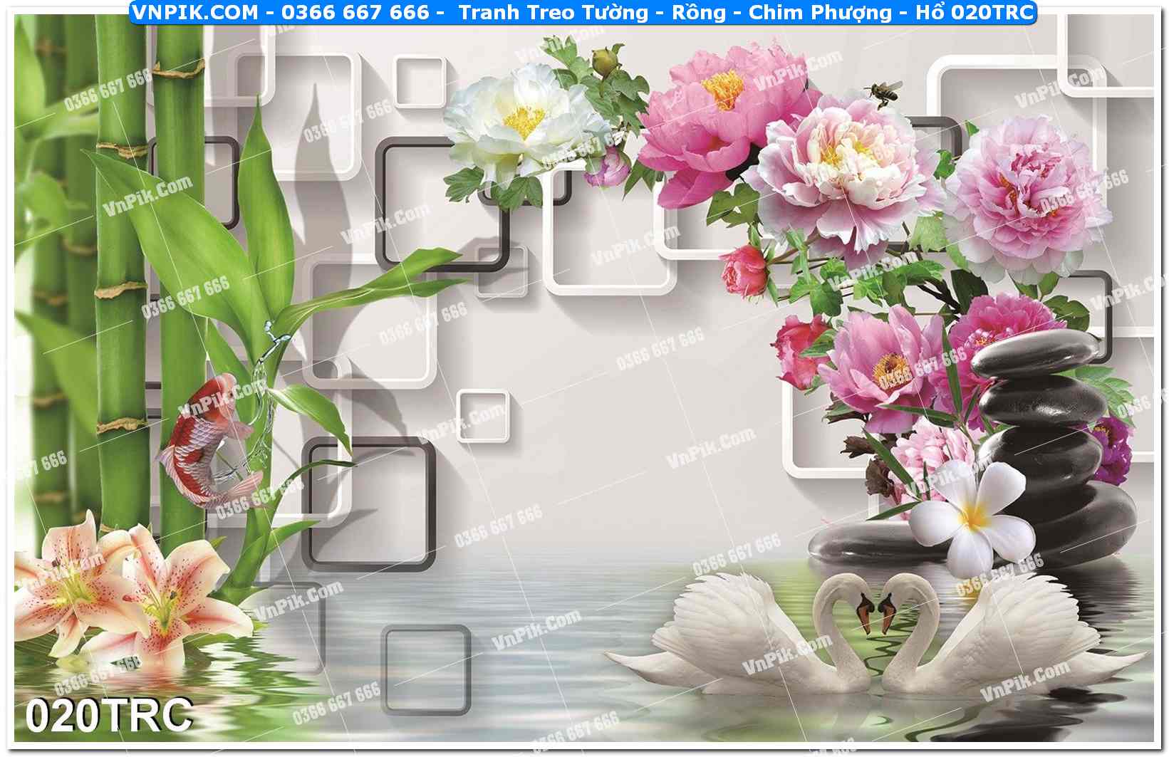 Tranh Treo Tường – Rồng – Chim Phượng – Hổ 020TRC