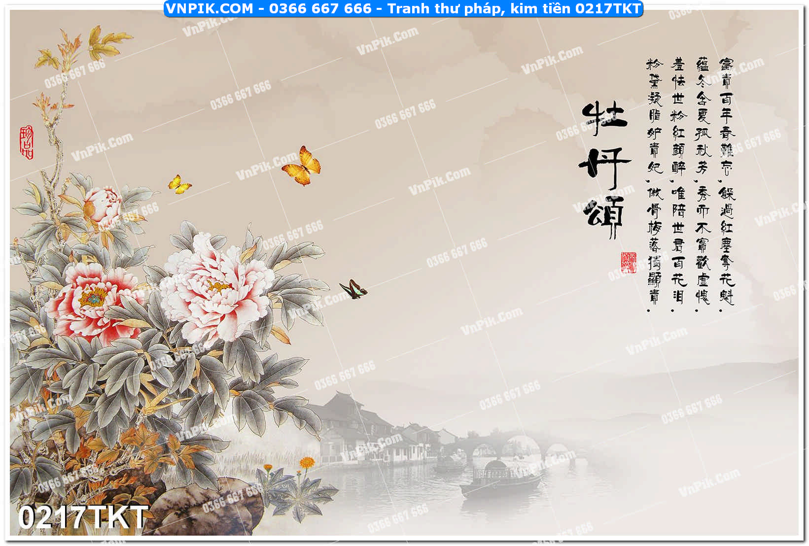 Tranh Thư Pháp – Kim Tiền 0217TKT