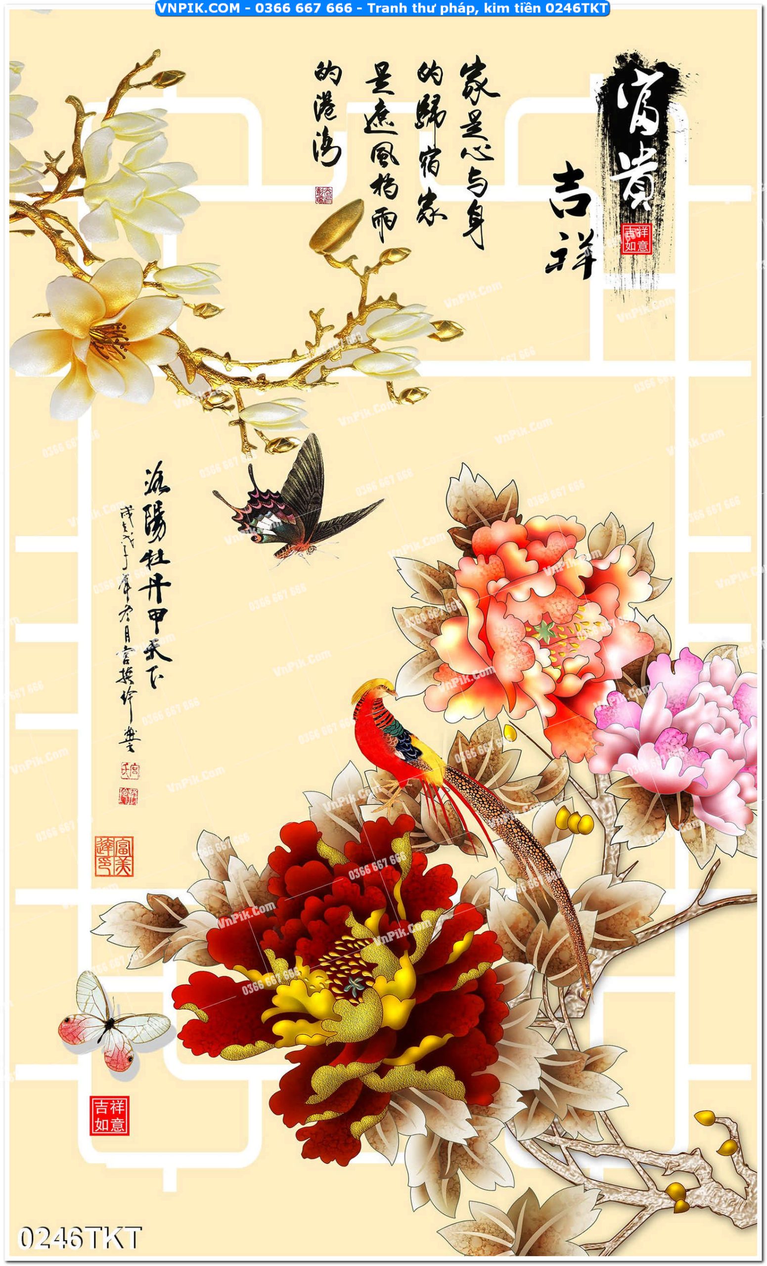 Tranh Thư Pháp – Kim Tiền 0246TKT